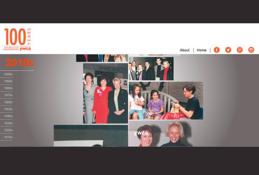 YWCA Scrolling Timeline